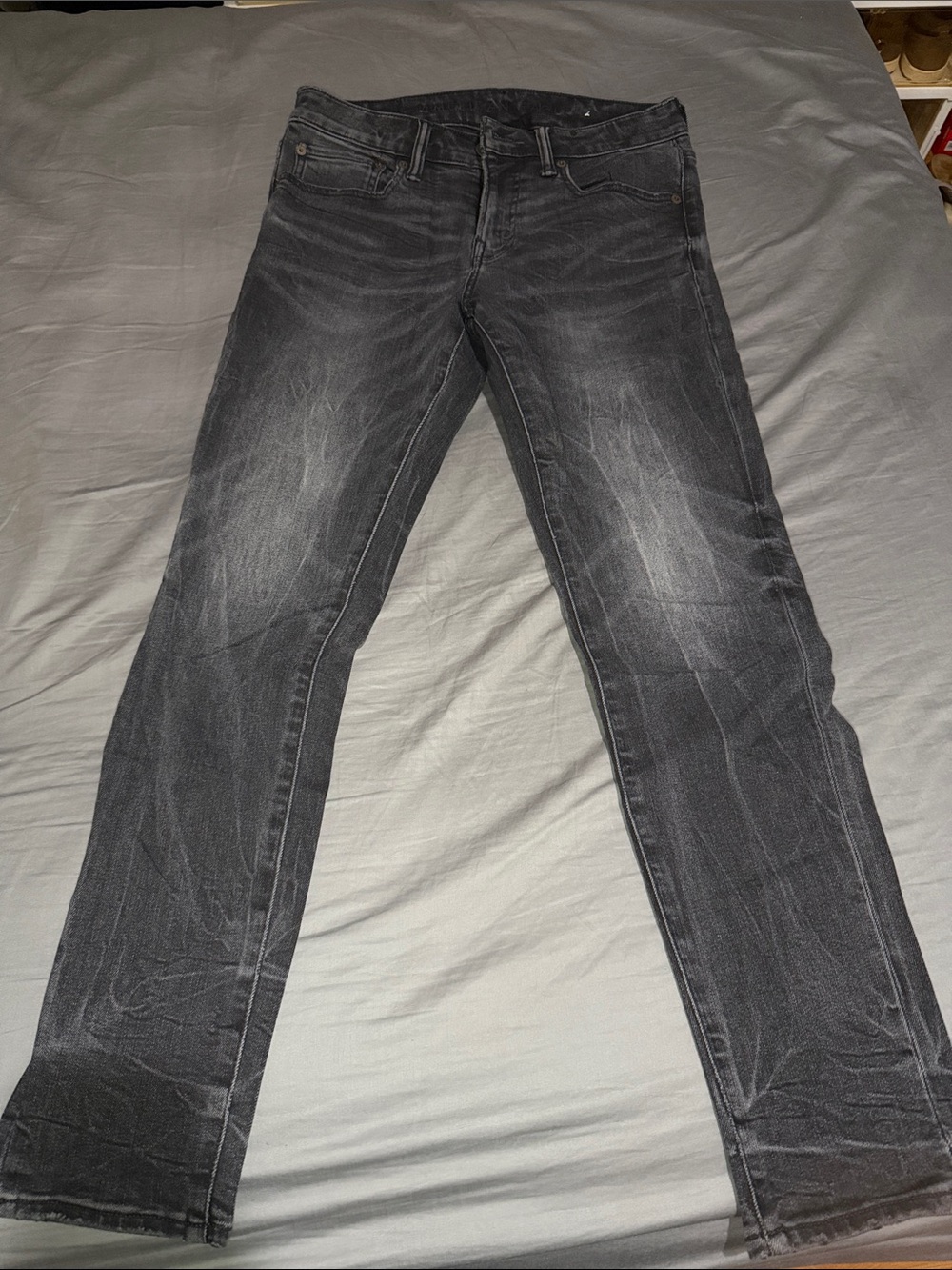 American Eagle Outfitters Men's Charcoal Black Skinny Jeans